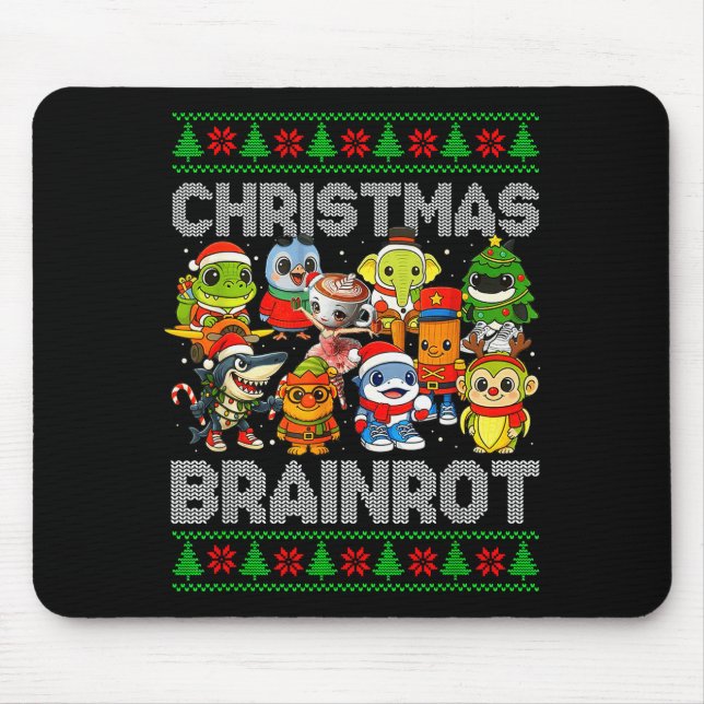 Funny Christmas Italian Brain Rot Italian Brainrot Mouse Pad (Front)