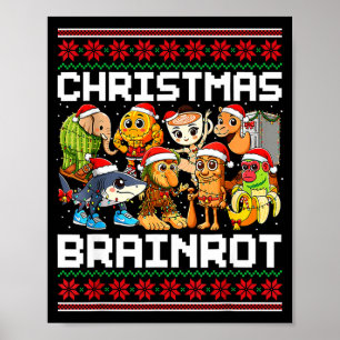 Funny Christmas Italian Brain Rot Italian Brainrot Poster