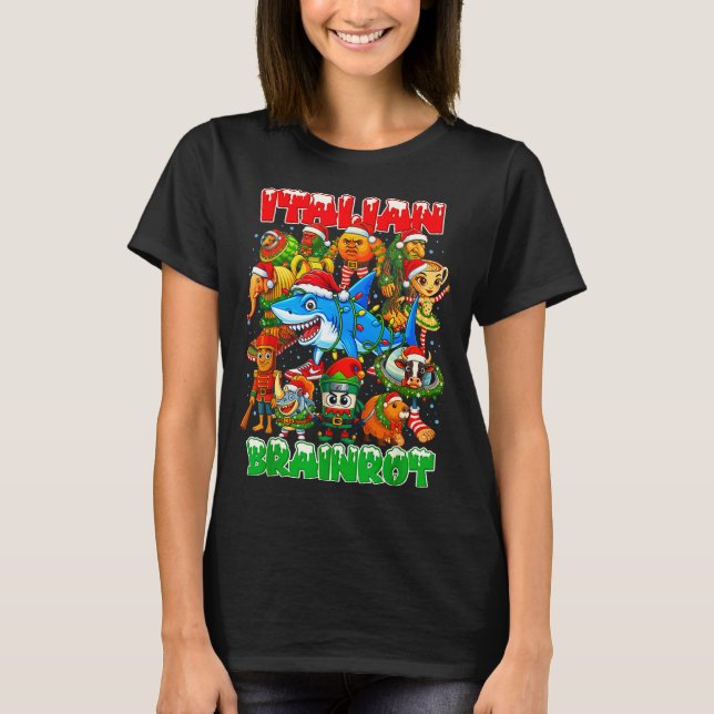 Funny Christmas Italian Brain Rot Italian Brainrot T-Shirt (Front)