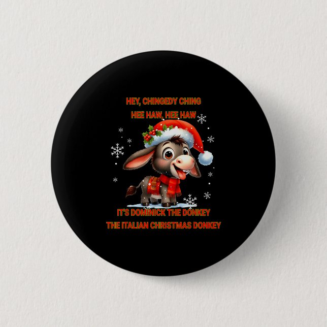 Funny Christmas Italian Christmas Dominick The  Button (Front)