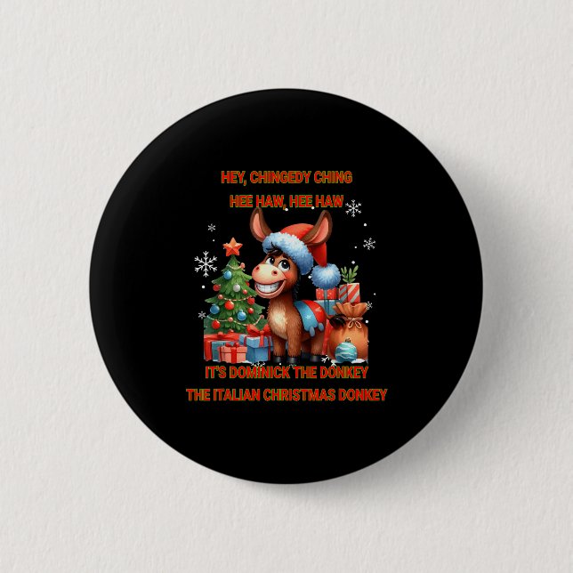 Funny Christmas Italian Christmas Dominick The  Button (Front)