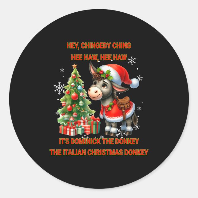 Funny Christmas Italian Christmas Dominick The  Classic Round Sticker (Front)