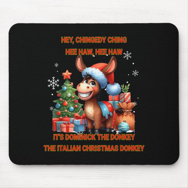 Funny Christmas Italian Christmas Dominick The  Mouse Pad (Front)