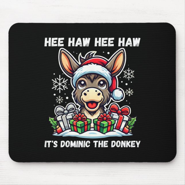 Funny Christmas Italian Christmas Donkey Dominic T Mouse Pad (Front)