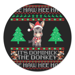 Funny Christmas Italian Christmas Donkey Dominick  Classic Round Sticker