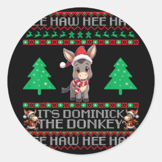Funny Christmas Italian Christmas Donkey Dominick Classic Round Sticker