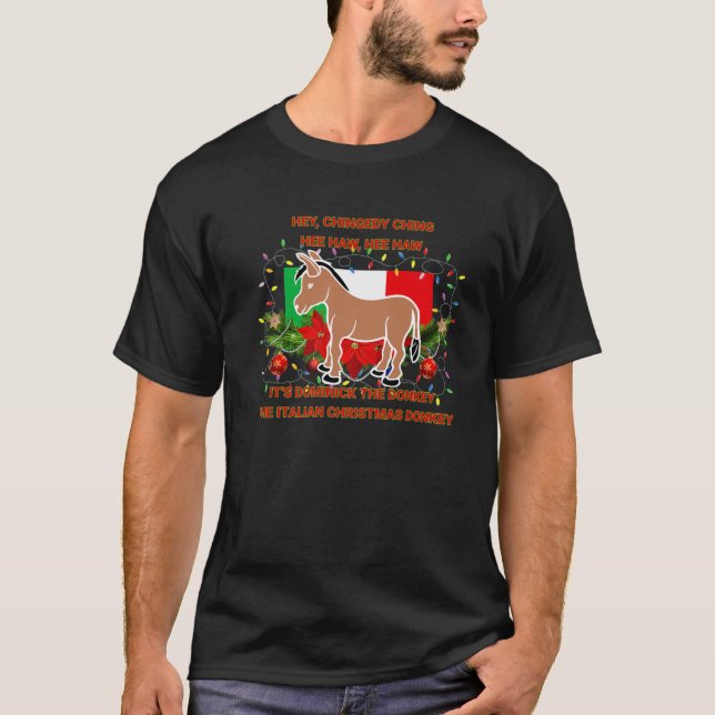 Funny Christmas Italian Christmas Donkey Dominick T-Shirt (Front)