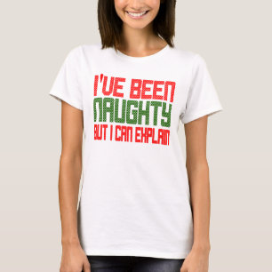Funny Christmas I've Been Naughty Cross Stitch T-Shirt