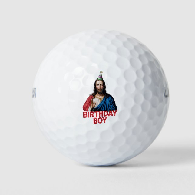 Funny Christmas Jesus Birthday Boy  Golf Balls (Front)