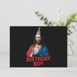 Funny Christmas Jesus Birthday Boy Holiday Card