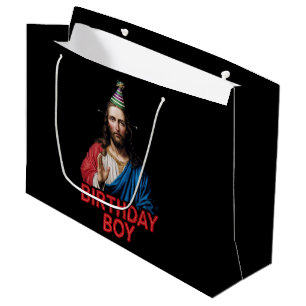 Funny Christmas Jesus Birthday Boy  Large Gift Bag