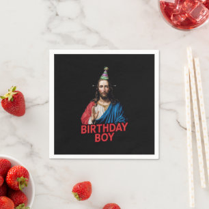 Funny Christmas Jesus Birthday Boy Napkins