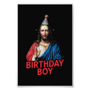Funny Christmas Jesus Birthday Boy Photo Print