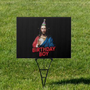Funny Christmas Jesus Birthday Boy Sign