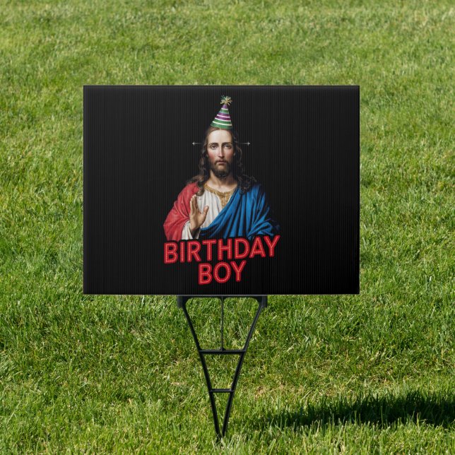 Funny Christmas Jesus Birthday Boy  Sign (Insitu)