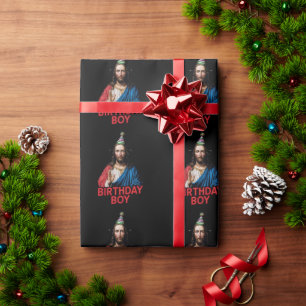 Funny Christmas Jesus Birthday Boy Wrapping Paper