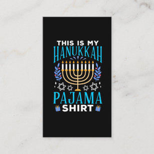 Funny Christmas Jewish Hanukkah Pajama Business Card
