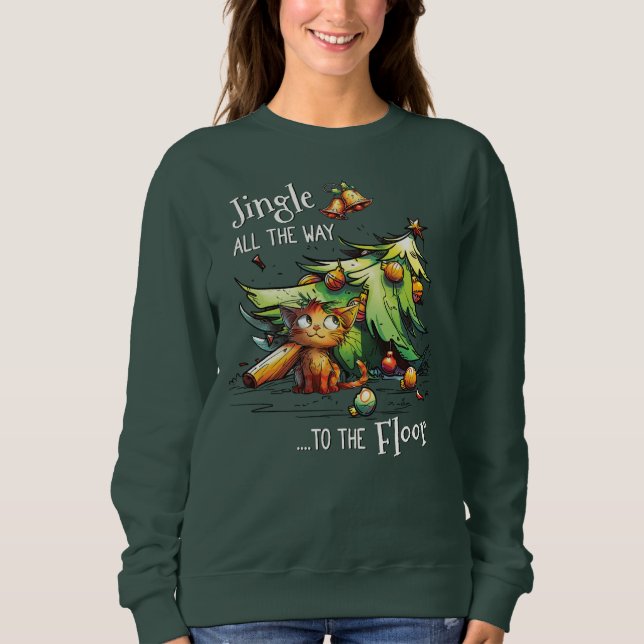 Funny Christmas Jingle Cat | Cat Lover Gift Sweatshirt (Front)
