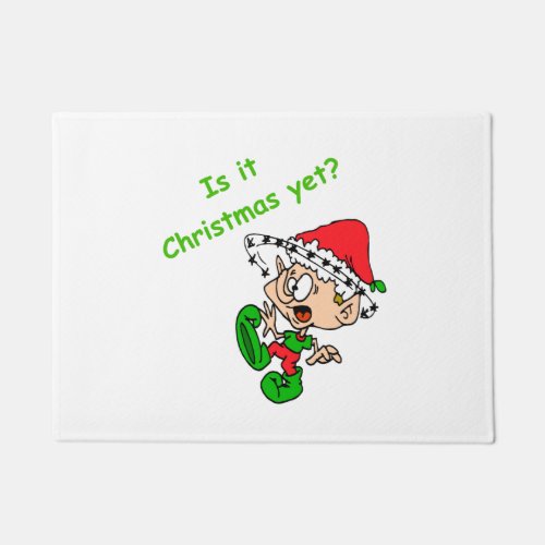 Funny Christmas Joke Overwhelmed Elf Xmas Holiday Doormat