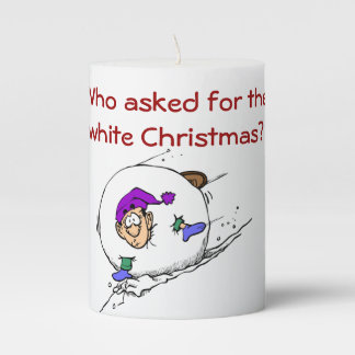 Funny Christmas Joke Pillar Candle