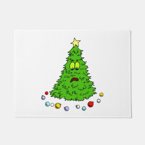 Funny Christmas Joke Tree Lost Balls Xmas Holiday Doormat