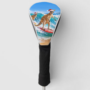 Funny Christmas Kangaroo Surfing Bells Beach Golf Head Cover