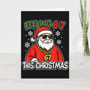 Funny Christmas Kids 6-7 67 Six Seven Meme Boys Ch Card