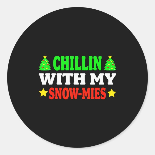 Funny Christmas Kids Christmas Pajamas Girls Boys  Classic Round Sticker (Front)