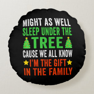 Funny Christmas Kids Christmas Pajamas Girls Boys Round Pillow