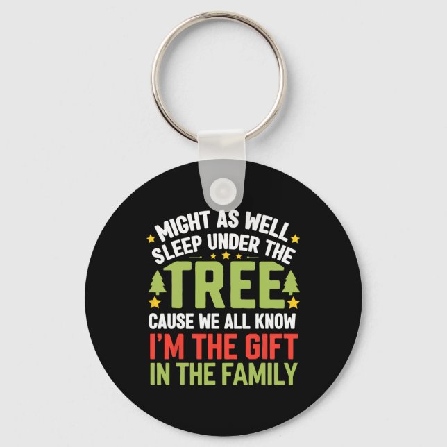 Funny Christmas Kids Mens Xmas Pajamas Women Boys  Keychain (Front)