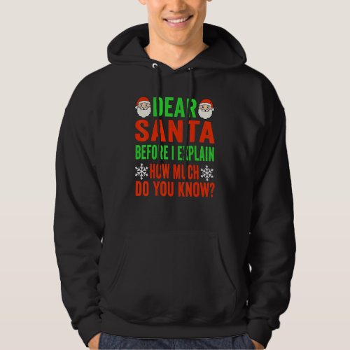 Funny Christmas Kids Toddler Dear Santa I Can Expl Hoodie