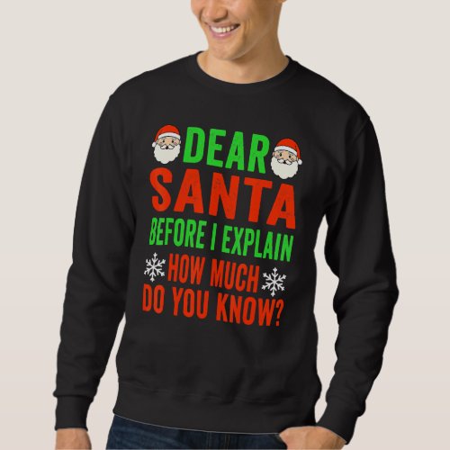 Funny Christmas Kids Toddler Dear Santa I Can Expl Sweatshirt