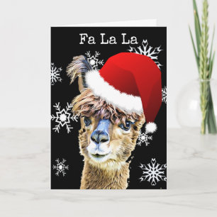 Funny Christmas La La Llama Holidays Card