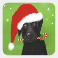 Funny Christmas Labrador, Dog Sticker