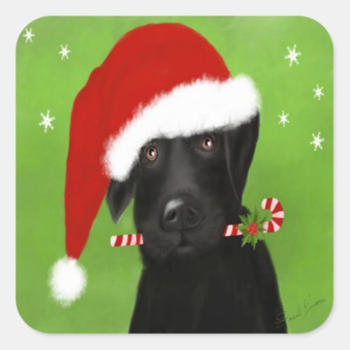 Funny Christmas Labrador Dog Sticker