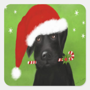 Funny Christmas Labrador, Dog Sticker
