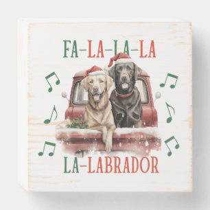 Funny Christmas Labrador Wood Box Sign