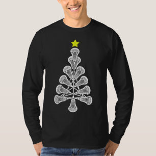 Funny Christmas Lacrosse Tree Lacrosse Player Gift T-Shirt