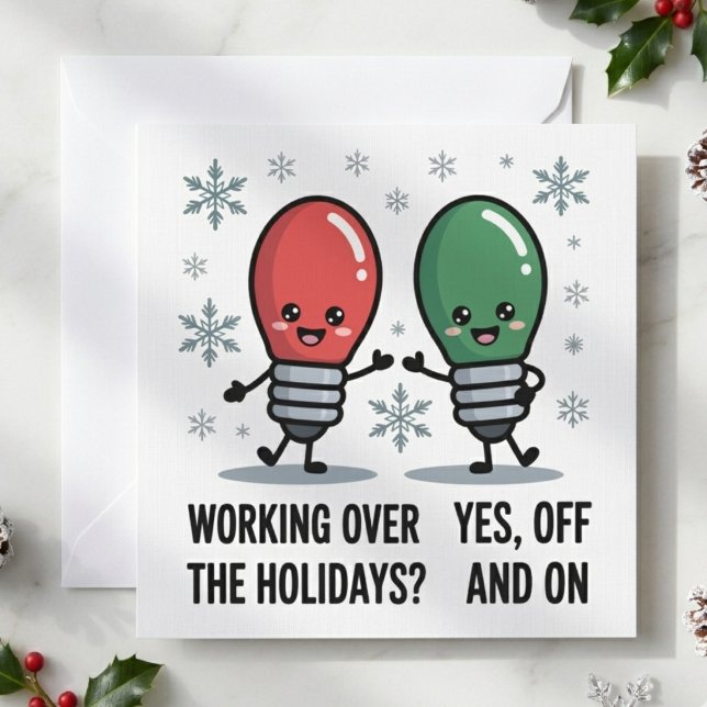 Funny Christmas Light Off And On Pun Holiday Card (Creator Uploaded)