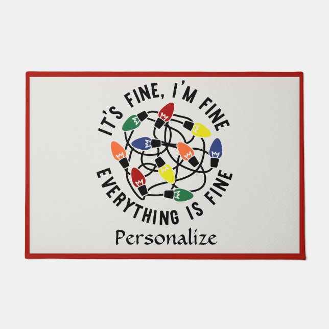 Funny Christmas Light Quote Holiday Humor Doormat (Front)