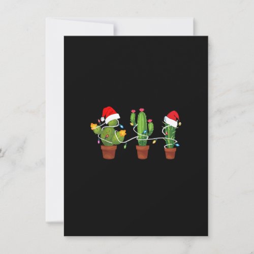 Funny Christmas Lights Cactus Santa Hat Cactus Lov Invitation
