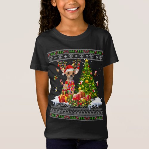 Funny Christmas Lights Chihuahua Dog Funny Xmas Ug T_Shirt