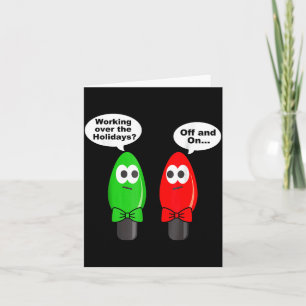 Funny Christmas Lights Joke Light Bulb Working Off Card