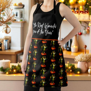 Funny Christmas Lights on Cactus Candle Pattern Apron