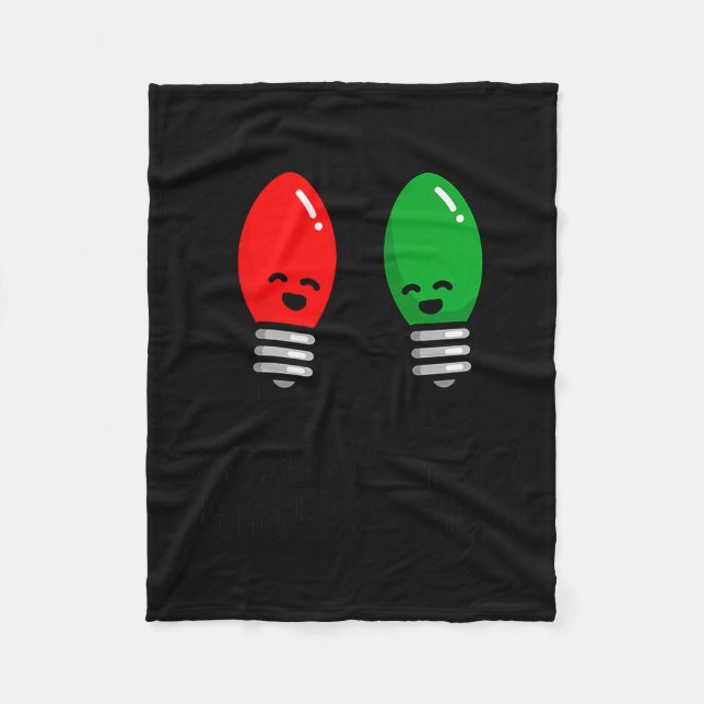 Funny Christmas Lights Pun Working Over Holidays_  Fleece Blanket (Front)