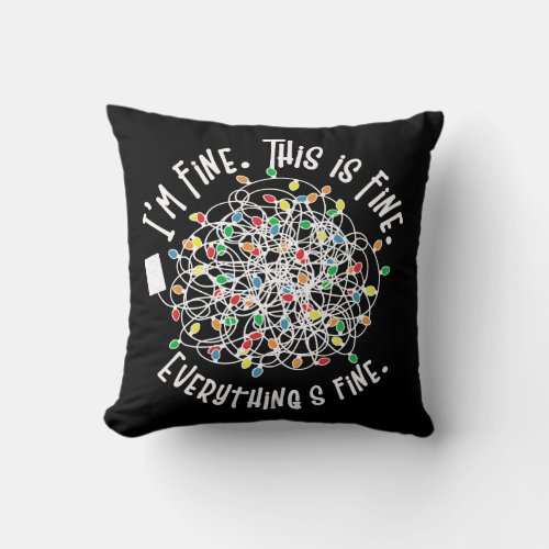 Funny Christmas Lights Saying Throw Pillow