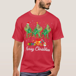 Funny Christmas Lights Xmas Pajama Chameleon Anima T-Shirt