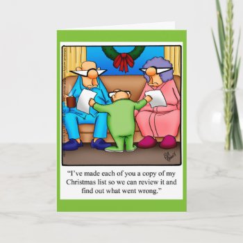 Funny "christmas List" Christmas Greeting Card by Spectickles at Zazzle