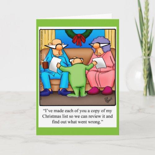Funny Christmas List Christmas Greeting Card