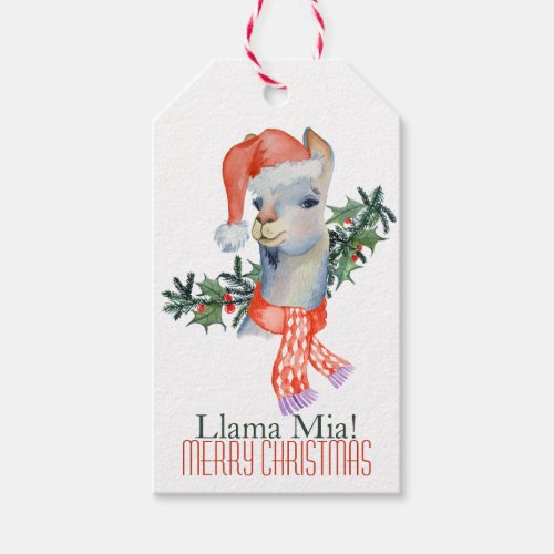 Funny Christmas Llama Gift Tags